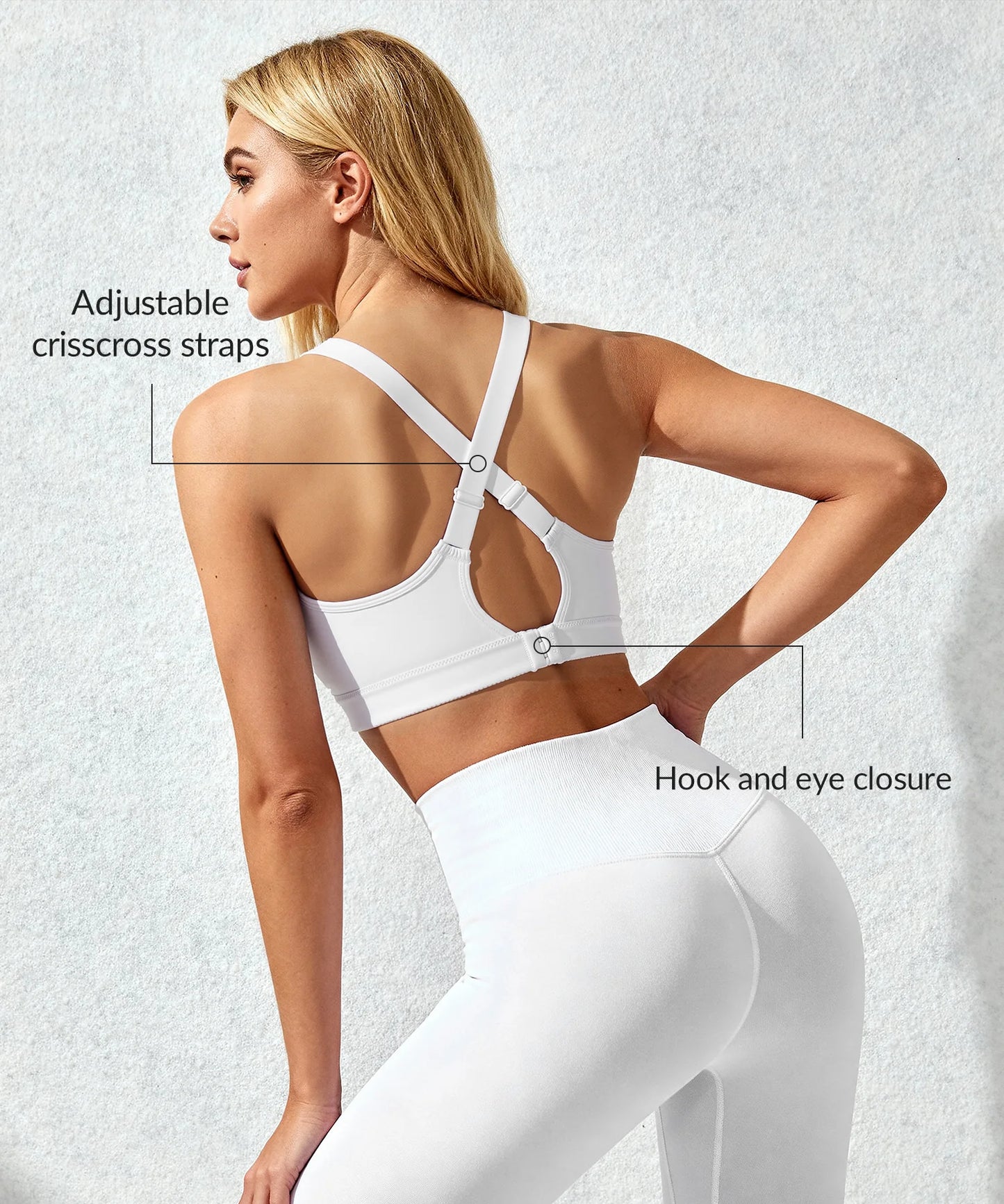 Power V-Neck Cross Back Padded Running Bra | Women'S High Support Sports Bra